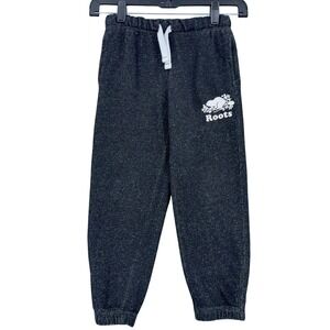Roots Kids Sweatpants Size 6 Organic Cotton Polyester Black Speckled Joggers
